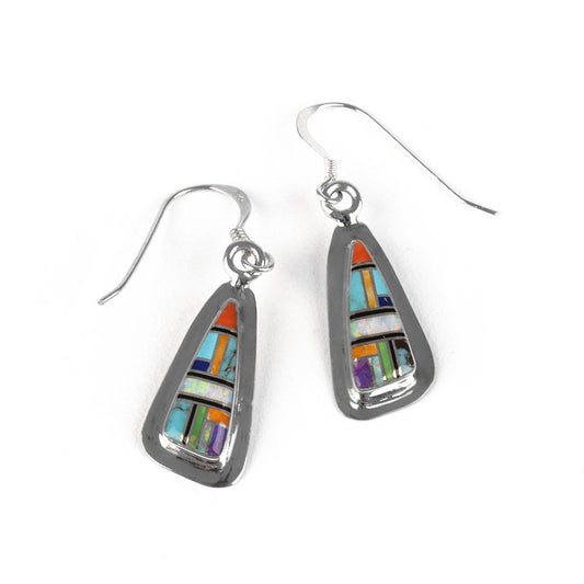 Small Colorful Gems Inlay Earrings