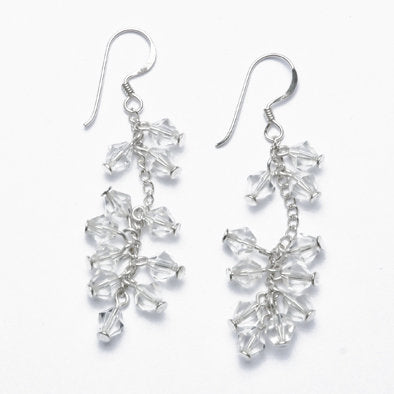 Clear Crystal and Silver Earrings