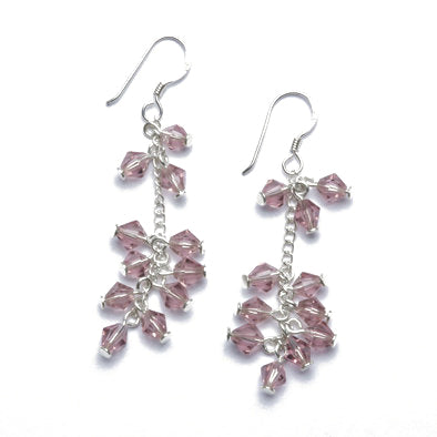 Light Purple Crystal and Silver Earrings