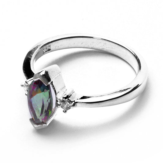 Sterling Silver Ring with Mystic Topaz
