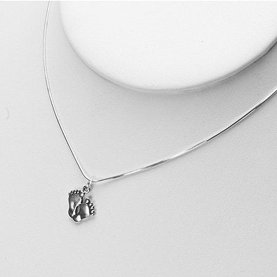 Sterling Silver Footprints Pendant