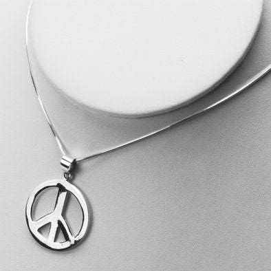 Classic Peace Sign Silver Pendant