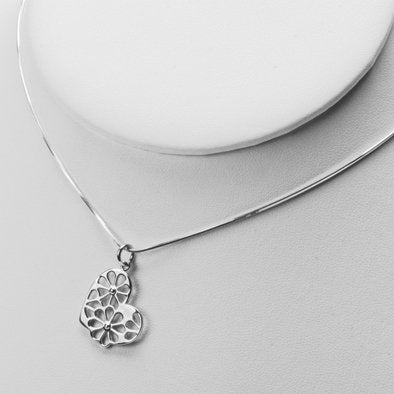 Heart of Flowers Sterling Pendant
