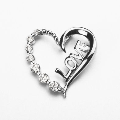 Crystal and Silver Heart of Love Pendant