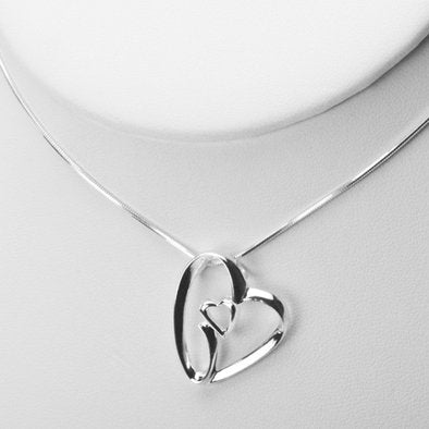 Two Hearts Together Forever Sterling Silver Pendant