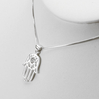 Sterling Silver Jewish Hamsa Pendant