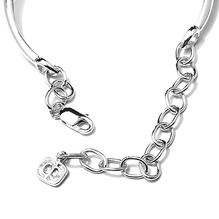 Blue Topaz Oval Cut Silver Bracelet