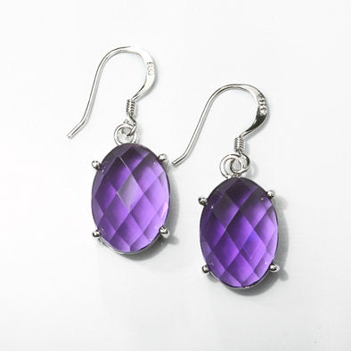 Amethyst Hook Earrings