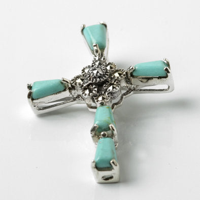 Turquoise Wedge Cross Pendant