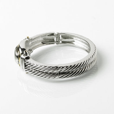 Silver Rope Bangle Bracelet