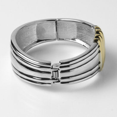 Two-tone Banded Cuff Bracelet