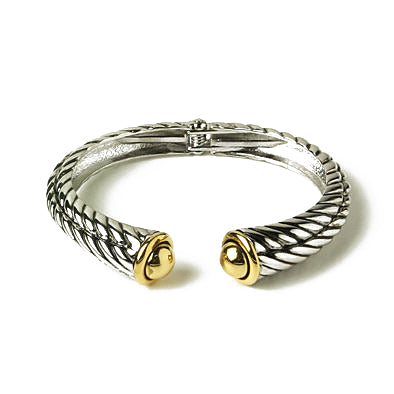 Two-tone Rope Bangle Bracelet