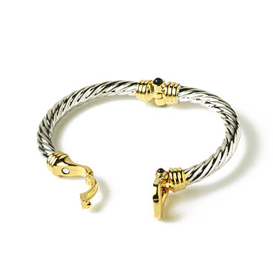 Two-tone Buckle Bangle Bracelet