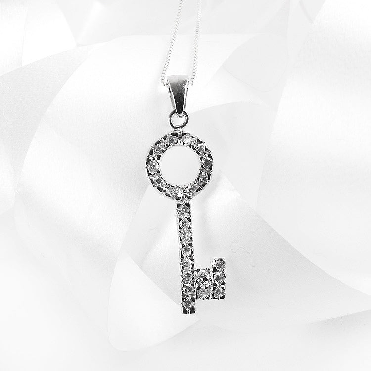 Glitter Key Pendant Necklace
