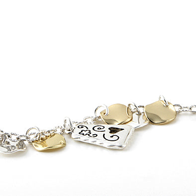 Long Gold and Silver Doodles Necklace and Earrings Set