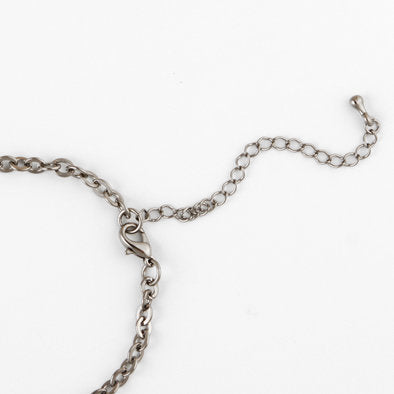 Unique Charcoal Silver Chain Necklace and Earrings Set