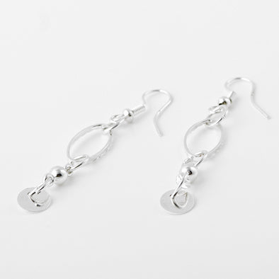 Sparkling Silver Chain Necklace and Earrings Set