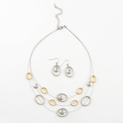 Fun Silver & Gold Hoops Fashion Set