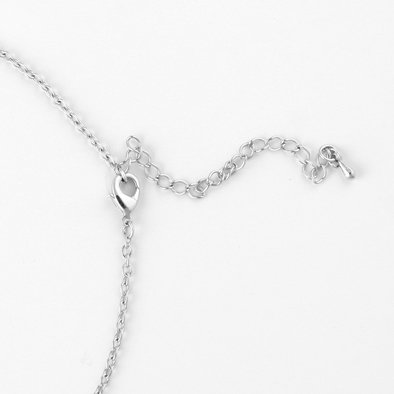 Silver Disks Long Chain Necklace and Earrings Set