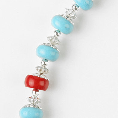 Coral Splash Turquoise Necklace and Earrings Set