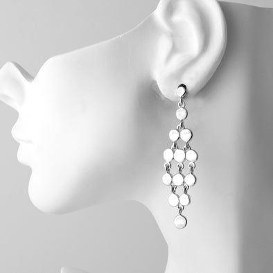 Silver Cascade Fashion Earrings