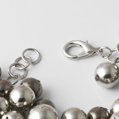Dark and Light Silver Spheres Bracelet