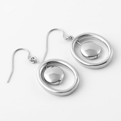 Loops Silver Floating Necklace and Earrings Set