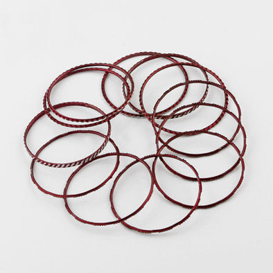 Red Glitter Fashion Bangle Bracelet Set