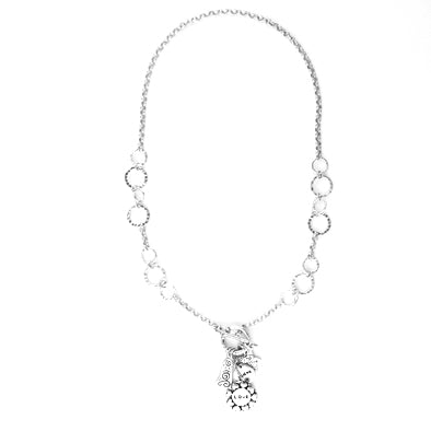 Uplifting Silver Toggle Charm Necklace