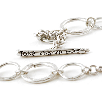 Uplifting Silver Toggle Charm Necklace