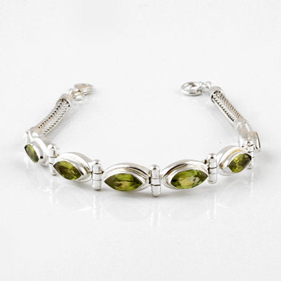 Marquise Peridot Gemstone Bracelet