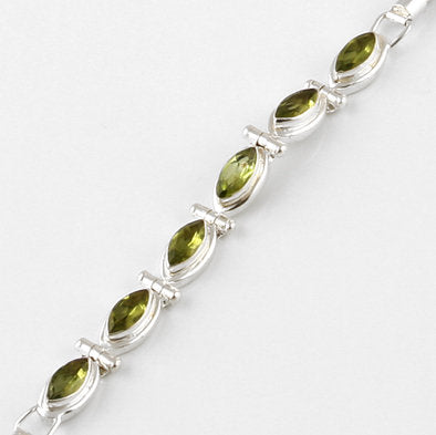 Marquise Peridot Gemstone Bracelet