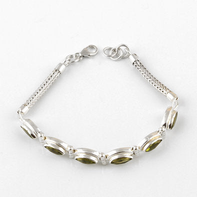 Marquise Peridot Gemstone Bracelet