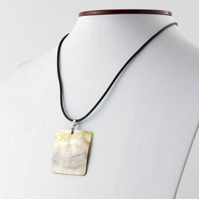 Simple Abalone Square Unisex Necklace