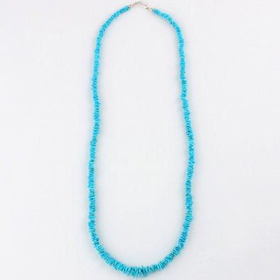 Long Blue Turquoise Chips Necklace
