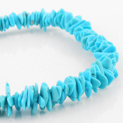 Long Blue Turquoise Chips Necklace