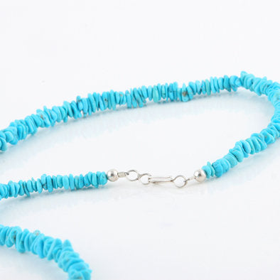 Long Blue Turquoise Chips Necklace