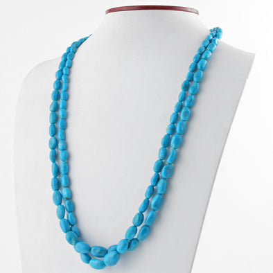 Two Layer Turquoise Nuggets Necklace