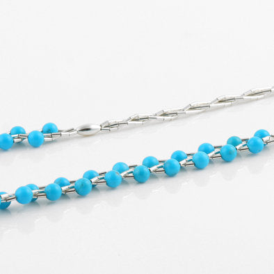 Sterling Silver and Turquoise Beads Necklace