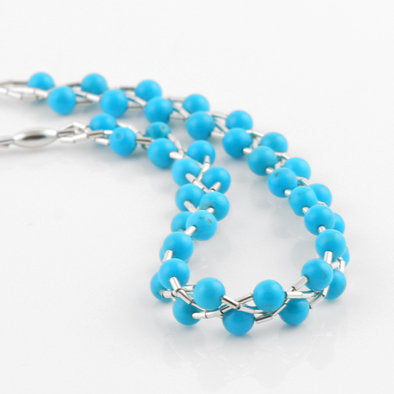 Sterling Silver and Turquoise Beads Necklace