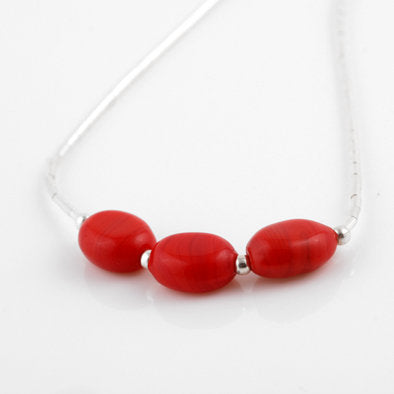 Coral and Silver Necklace