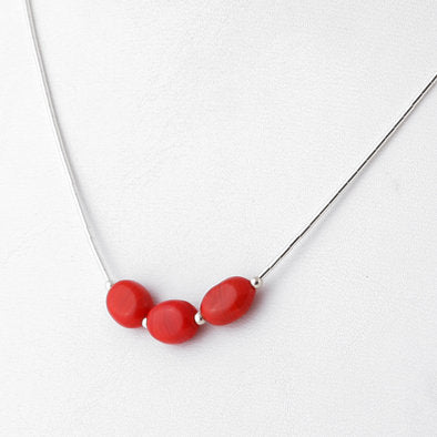 Coral and Silver Necklace