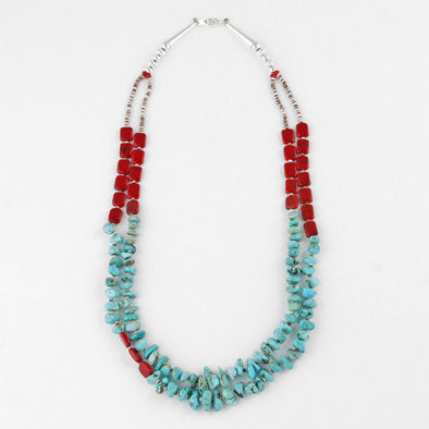 Natural Turquoise and Red Jasper Necklace
