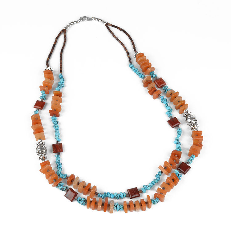 Carnelian Turquoise and Jasper Natural Necklace