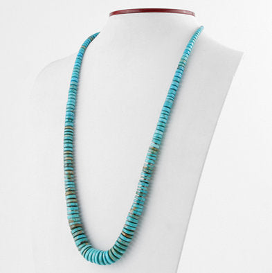 Long Heishi Beads Turquoise Necklace