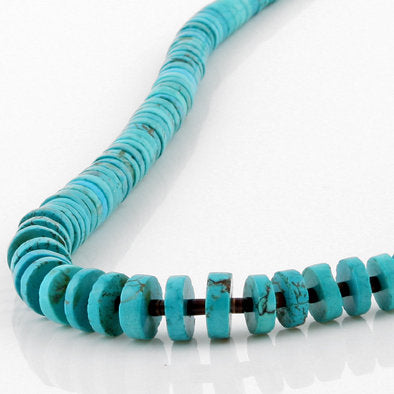 Natural Turquoise Heishi Beaded Necklace