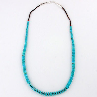 Natural Turquoise Heishi Beaded Necklace