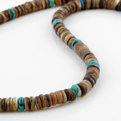 Turquoise Beads with Abalone Pendant