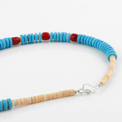 Inlay Pendant Natural Turquoise Necklace