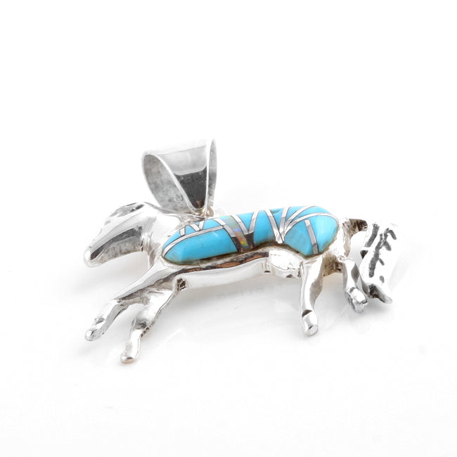 Sterling Horse and Natural Turquoise Pendant